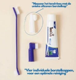 Hond En Kat Tandenborstel Verzorgingsset - Inclusief Tandpasta Met Beefsmaak - Vier Unieke Reinigingsborstels - Fluoride Vrij -Dierenwinkel 1142x1200 1