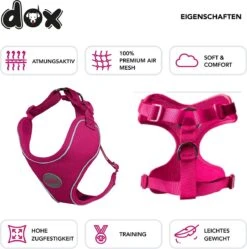 DDOXX Hondenharnas, Reflecterend, Verstelbaar, Breakaway | Borstharnas Voor Klein, Middelgroot | Hondenharnas Hond Kat Puppy Auto | Kattenharnas Puppy Harnas | Roze Roze, S -Dierenwinkel 1190x1200 2