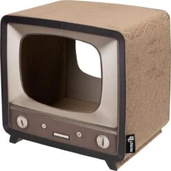 District 70 TELLY - Retro TV Krabmeubel - Instagrammable Kartonnen TV Voor Katten - 39 X 27 X 37 Cm -Dierenwinkel 1198x1200 9