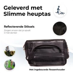 Canicross Looplijn Hond Met Heupriem Voor Hardlopen - Elastische Handsfree Hondenriem - Honden Trainingslijn - 150/200cm - Grijs -Dierenwinkel 1199x1200