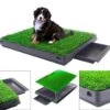 Merkloos Hondentoilet Kunstgras Met Bak - Indoor Dierentoilet - Uitneembare Opvangbak - Puppy Training Pets - Outdoor/Balkon/Tuin/Indoor Toilet - 50x64 Cm