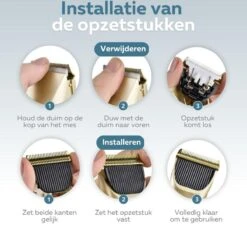 BYER Professionele Dieren Tondeuse Set - Voor Huisdieren Katten & Honden - Draadloos - Oplaadbare Pet Trimmer - Dog Tondeuze Clipper - 5 Standen & Vier Opzetkammen - Low Noise -Dierenwinkel 1200x1148 3