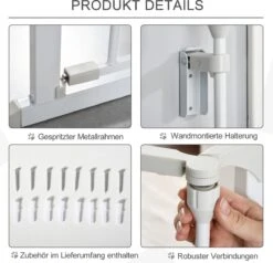 PawHut Afschermhek Voor Honden Veiligheidshek Hondenhek 3 Elementen Kunststof Wit D06-100V01 20 PawHut Afschermhek Voor Honden Veiligheidshek Hondenhek 3 Elementen Kunststof Wit D06-100V01 -Dierenwinkel 1200x1156 3