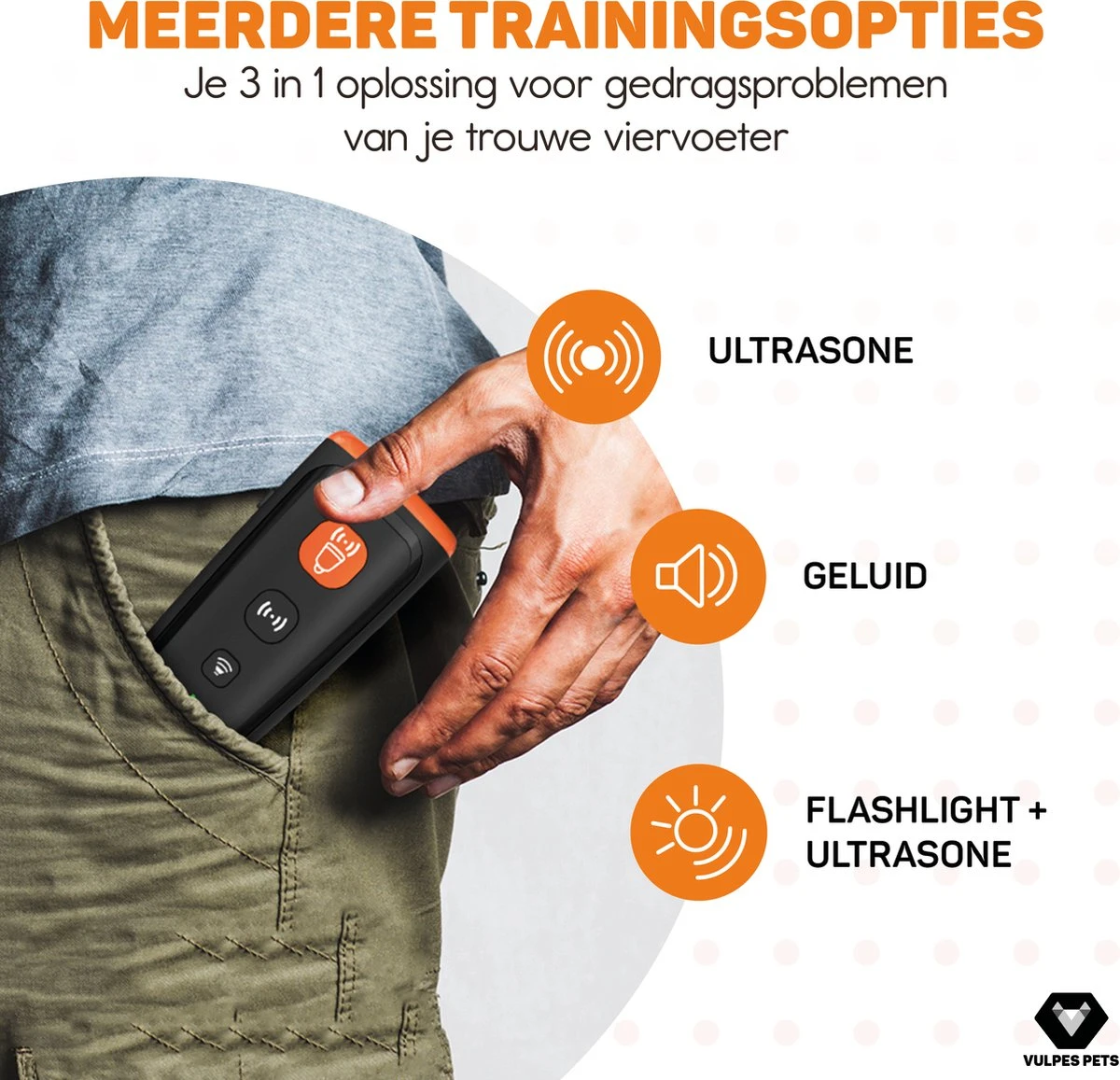 Vulpes Pets® Ultrasone Anti Blaf Apparaat – 3-in-1 Anti Blaf Apparaat Pro - Diervriendelijk & Zonder Schok - Alternatief Anti Blafband - Voor Kleine & Grote Honden - Audio - Flashlight - USB-Oplaadbaar 5 Vulpes Pets® Ultrasone Anti Blaf Apparaat – 3-in-1 Anti Blaf Apparaat Pro - Diervriendelijk & Zonder Schok - Alternatief Anti Blafband - Voor Kleine & Grote Honden - Audio - Flashlight - USB-Oplaadbaar - Afbeelding 3