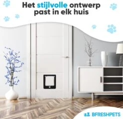 BFreshPets Kattenluik + Massageborstel - Met Tunnel - 4 Vergrendelingsstanden - Weersbestendig - Maat L - Zwart - 27 X 24 Cm -Dierenwinkel 1200x1163 2