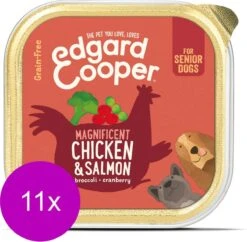 11x Edgard & Cooper Kuipje Vers Vlees Senior Hondenvoer Kip - Zalm 150 Gr -Dierenwinkel 1200x1174 2