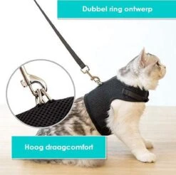 Zootic Kattentuigje Met Leiband Riem Kattenharnas Zwart Maat M Kat & Kitten - Halsomvang 20 Tot 26cm - Borstomvang 30 Tot 34cm -Dierenwinkel 1200x1195 4