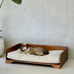 STUDIO ANIMAUX Hondenmand Met Katoenen Kussen (maat L) | 119 X 76,5 Cm | Hondenbed | Hondensofa | Hondenbank | Hout | Bruin -Dierenwinkel 1200x1200 108