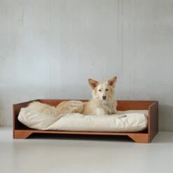 STUDIO ANIMAUX Hondenmand Met Katoenen Kussen (maat L) | 119 X 76,5 Cm | Hondenbed | Hondensofa | Hondenbank | Hout | Bruin -Dierenwinkel 1200x1200 109