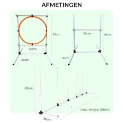 AYOO Agility Voor De Hond - Honden Training - Honden Behendigheid Set - Hondenparcours - Training Huisdieren - Honden Agility Set - Slalom - Horde - Draagzak - Agility Set - Oranje - Wit - GRATIS Speeltouw -Dierenwinkel 1200x1200 199