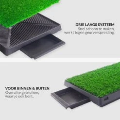 Merkloos Hondentoilet Kunstgras Met Bak - Indoor Dierentoilet - Uitneembare Opvangbak - Puppy Training Pets - Outdoor/Balkon/Tuin/Indoor Toilet - 50x64 Cm -Dierenwinkel 1200x1200 273