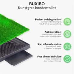 Merkloos Hondentoilet Kunstgras Met Bak - Indoor Dierentoilet - Uitneembare Opvangbak - Puppy Training Pets - Outdoor/Balkon/Tuin/Indoor Toilet - 50x64 Cm -Dierenwinkel 1200x1200 274
