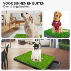 Merkloos Hondentoilet Kunstgras Met Bak - Indoor Dierentoilet - Uitneembare Opvangbak - Puppy Training Pets - Outdoor/Balkon/Tuin/Indoor Toilet - 50x64 Cm -Dierenwinkel 1200x1200 277