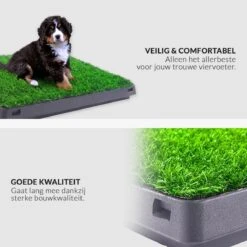 Merkloos Hondentoilet Kunstgras Met Bak - Indoor Dierentoilet - Uitneembare Opvangbak - Puppy Training Pets - Outdoor/Balkon/Tuin/Indoor Toilet - 50x64 Cm -Dierenwinkel 1200x1200 278