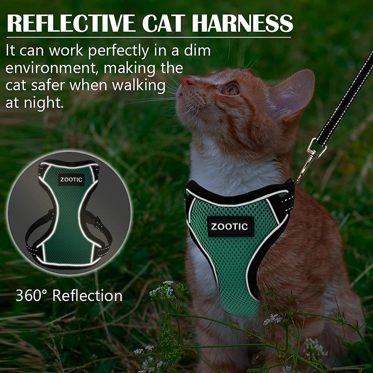 Kattentuigje Met Leiband Riem Kattenharnas Groen Maat M Kat & Kitten - Dieren Kattenriem - Cat Leash - Halsomvang 20 Tot 26cm - Borstomvang 30 Tot 34cm - Zootic® 8 Kattentuigje Met Leiband Riem Kattenharnas Groen Maat M Kat & Kitten - Dieren Kattenriem - Cat Leash - Halsomvang 20 Tot 26cm - Borstomvang 30 Tot 34cm - Zootic® - Afbeelding 6