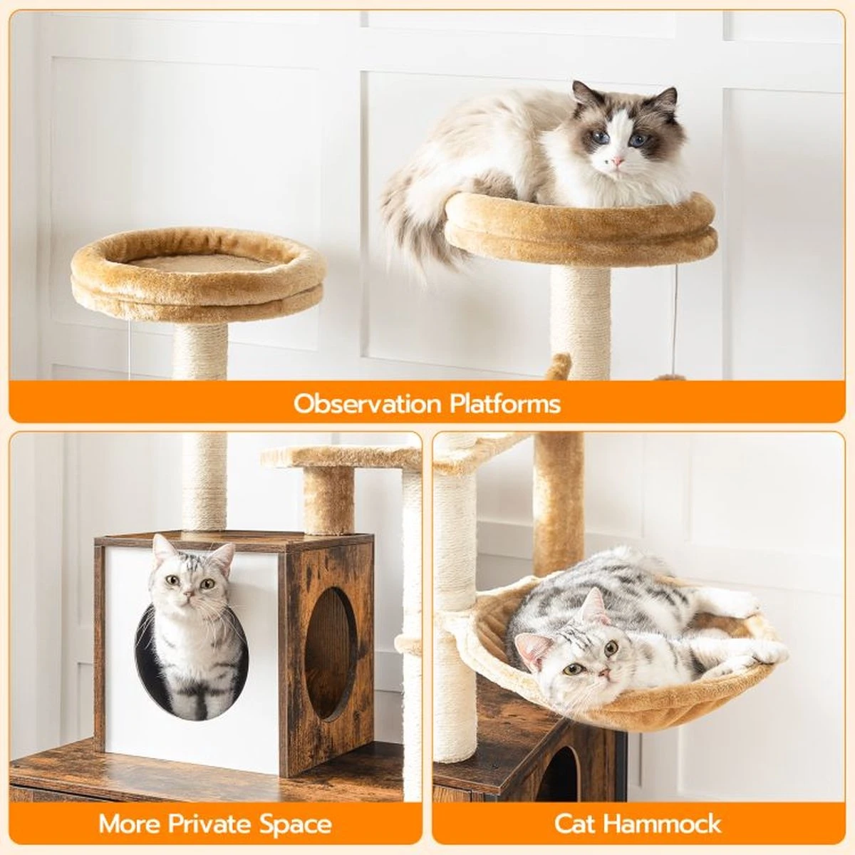 Signature Home Lola Krabpaal Met Kattenbak - Kattenbak Hangmat Mand Katten Huis - Kattenhuis Met Deur En Slot - Krabpalen Katten Huis - Kattenbakmeubel Verborgen - Alles-in-één Kattenspeelgoed Met Kattenhuis - Bruin - 70cm X 132cm X 48cm 10 Signature Home Lola Krabpaal Met Kattenbak - Kattenbak Hangmat Mand Katten Huis - Kattenhuis Met Deur En Slot - Krabpalen Katten Huis - Kattenbakmeubel Verborgen - Alles-in-één Kattenspeelgoed Met Kattenhuis - Bruin - 70cm X 132cm X 48cm - Afbeelding 8