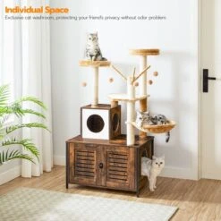 Signature Home Lola Krabpaal Met Kattenbak - Kattenbak Hangmat Mand Katten Huis - Kattenhuis Met Deur En Slot - Krabpalen Katten Huis - Kattenbakmeubel Verborgen - Alles-in-één Kattenspeelgoed Met Kattenhuis - Bruin - 70cm X 132cm X 48cm 25 Signature Home Lola Krabpaal Met Kattenbak - Kattenbak Hangmat Mand Katten Huis - Kattenhuis Met Deur En Slot - Krabpalen Katten Huis - Kattenbakmeubel Verborgen - Alles-in-één Kattenspeelgoed Met Kattenhuis - Bruin - 70cm X 132cm X 48cm -Dierenwinkel 1200x1200 446