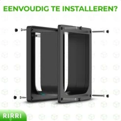 Rirri Kattenluik Met Tunnel - 4 Vergrendelingsstanden - Weersbestendig - Binnen En Buiten - Maat M - Zwart - 19 X 20 Cm -Dierenwinkel 1200x1200 496