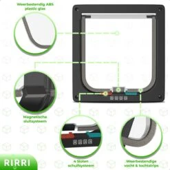 Rirri Kattenluik Met Tunnel - 4 Vergrendelingsstanden - Weersbestendig - Binnen En Buiten - Maat M - Zwart - 19 X 20 Cm -Dierenwinkel 1200x1200 497