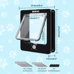 Skipoo Kattenluik Met Tunnel - Weerbestendig - Grote Kat - 4 Vergrendelingsstanden - Zwart -Dierenwinkel 1200x1200 523