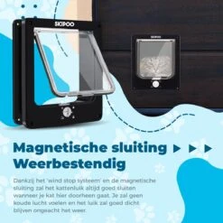 Skipoo Kattenluik Met Tunnel - Weerbestendig - Grote Kat - 4 Vergrendelingsstanden - Zwart -Dierenwinkel 1200x1200 524