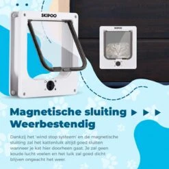 Skipoo Kattenluik Met Tunnel - Weerbestendig - Grote Kat - 4 Vergrendelingsstanden - Wit -Dierenwinkel 1200x1200 539