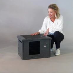 RHRQuality Kattenhuis Voor Binnen En Buiten Kattenhok Villa De Luxe Grijs -Dierenwinkel 1200x1200 588