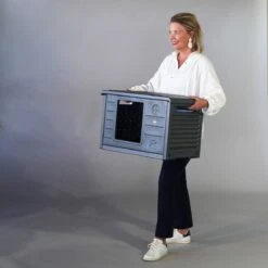 RHRQuality Kattenhuis Voor Binnen En Buiten Kattenhok Villa De Luxe Grijs -Dierenwinkel 1200x1200 592