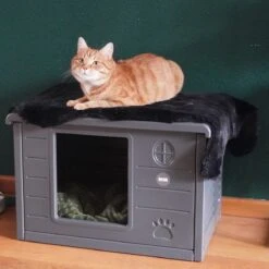 RHRQuality Kattenhuis Voor Binnen En Buiten Kattenhok Villa De Luxe Grijs -Dierenwinkel 1200x1200 594