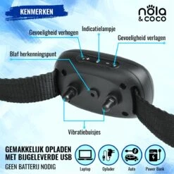 Nola & Coco® Oplaadbare Anti Blafband - 4 Kleuren - Zonder Schok - Waterdichte Diervriendelijke Blaf Halsband - Opvoedingshalsband - Voor Grote En Kleine Honden - Lichte Vibratie En Geluid - 3 Tot 60kg -Dierenwinkel 1200x1200 61