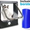 BFreshPets Kattenluik + Massageborstel - Met Tunnel - 4 Vergrendelingsstanden - Weersbestendig - Maat L - Zwart - 27 X 24 Cm -Dierenwinkel 1200x946 1