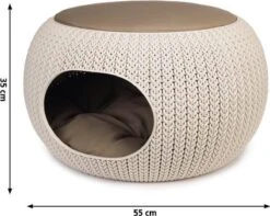 Curver Cozy Pet Home - Kattenmand - Crème - Ø 55 Cm -Dierenwinkel 1200x958 3