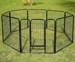 Merkloos Topmast Premium Puppyren - 120 Cm Hoog - 640 Cm Omtrek - Hondenren - Hondenhok - Zwart -Dierenwinkel 1200x995