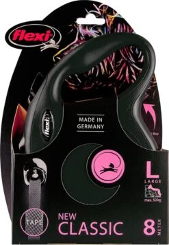 Flexi Rollijn New Classic Tape Large 8 M - Hondenriem - Zwart Tot 50kg -Dierenwinkel 830x1200