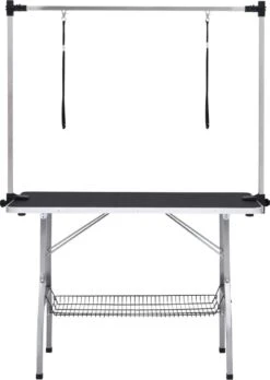 VIDAXL Hondentrimtafel Verstelbaar Met 2 Lussen En Opbergschap -Dierenwinkel 852x1200