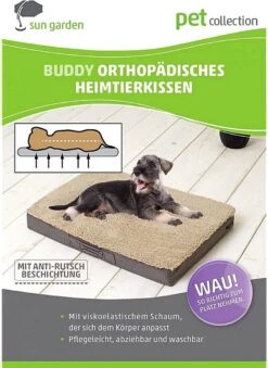 Sun Garden Buddy Orthopedisch Hondenkussen 120x72x10cm Antraciet -Dierenwinkel 875x1200